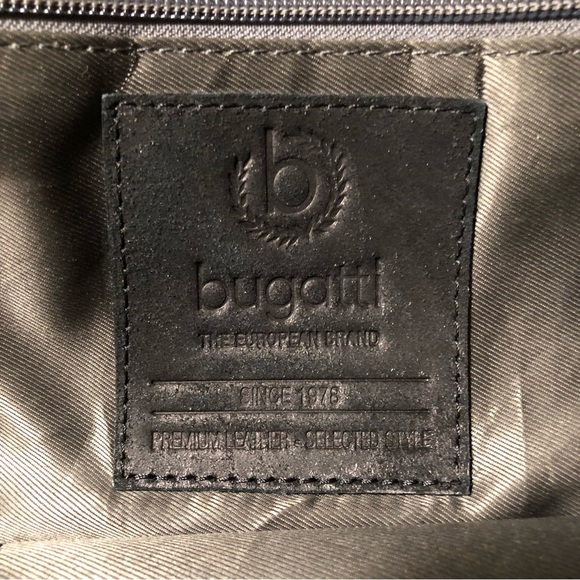 Bugatti Grinta Brief Bag Medium Black Distressed Leather or Laptop Bag - Picture 5 of 12
